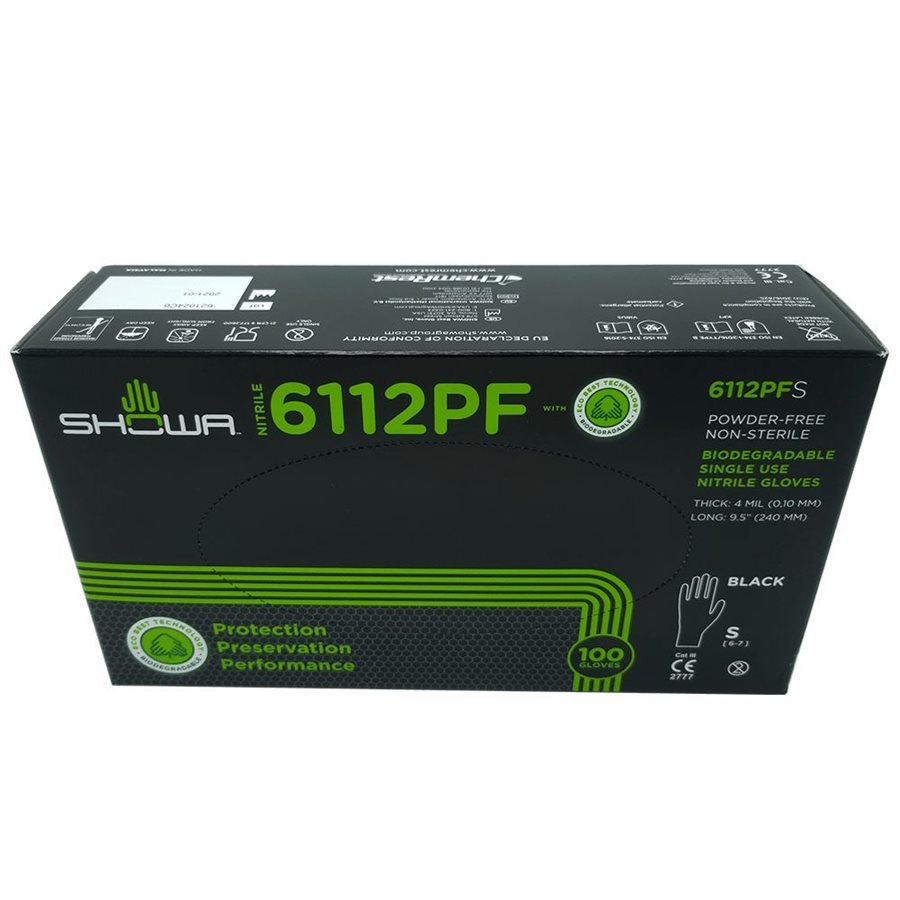 SHOWA GANTS NITRILES BIODÉGRADABLES SANS POUDRE PETIT (100)